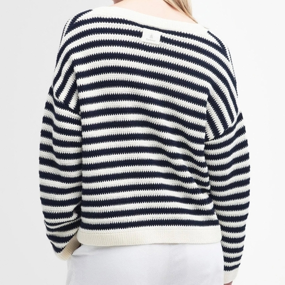 Barbour Sandgate Knitted Cardigan Women's Multi Stripe  Size 6 - Picture 2 of 16